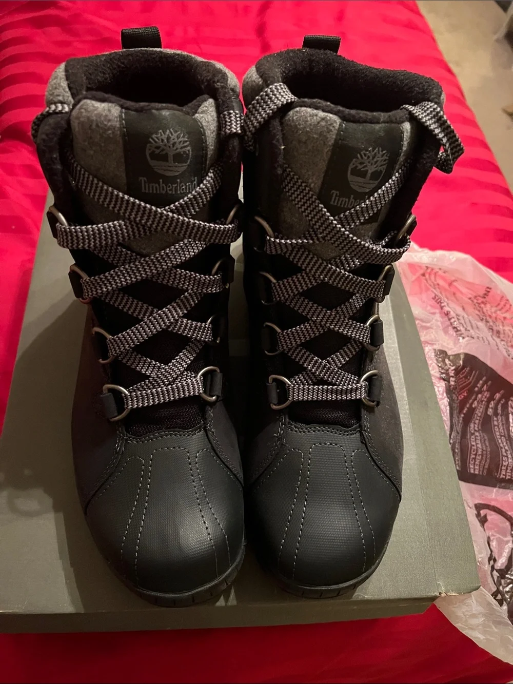 Timberland Black and Gray Lace-Up Outdoor Boots